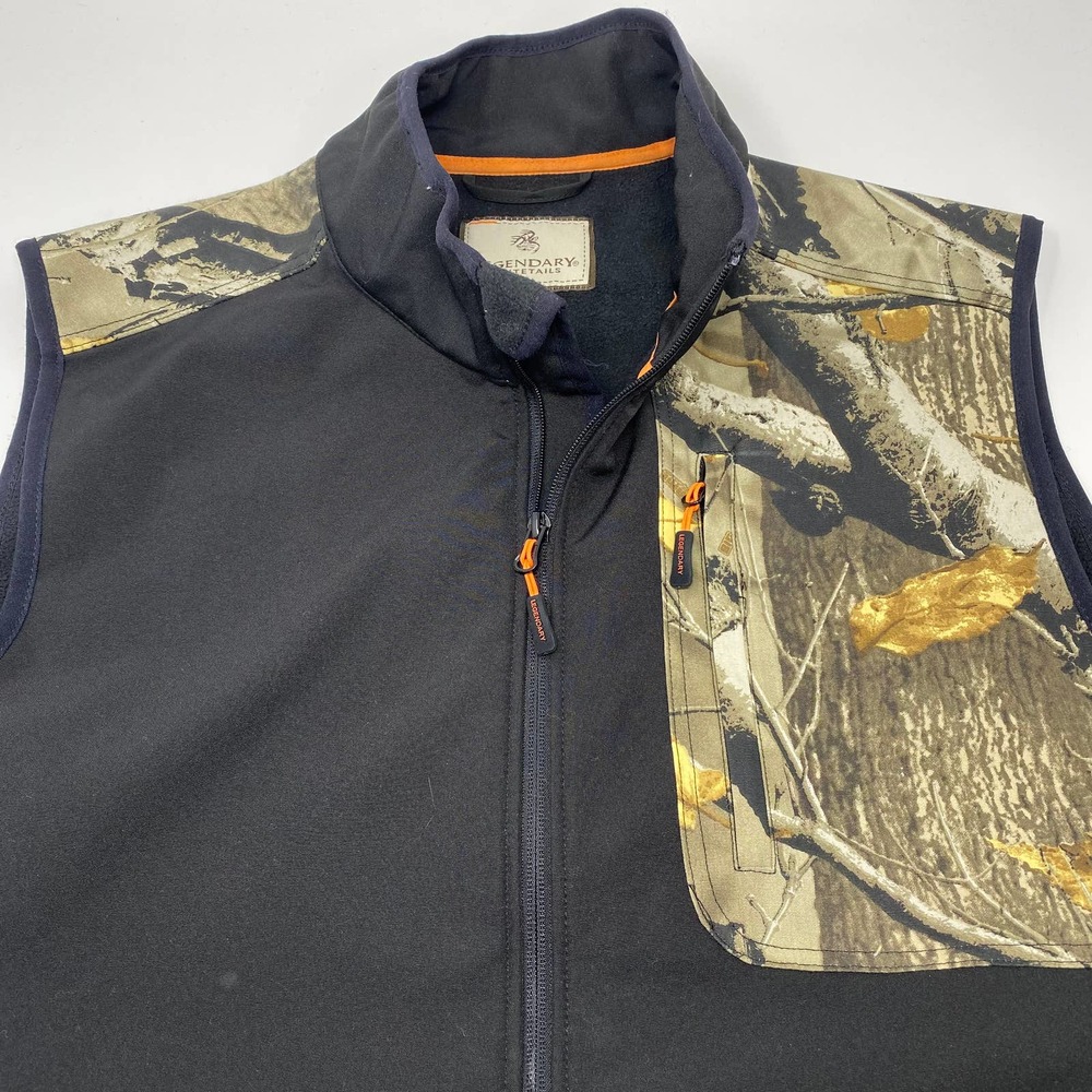 Legendary Whitetails Large‎ Tall Black Camo Zipper Pockets Vest